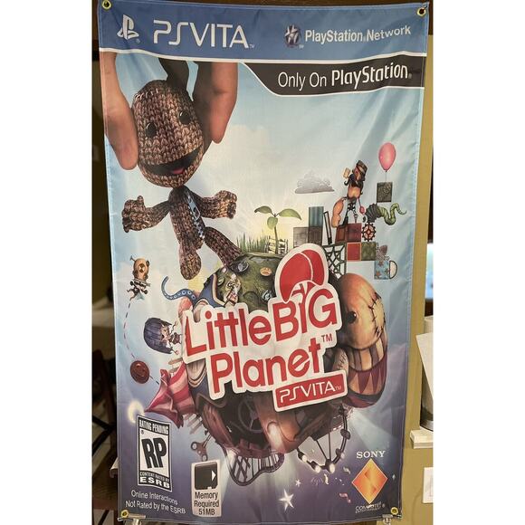 PSV LittleBigPlanet 5' Flag Banner Poster / Sony PlayStation Vita
